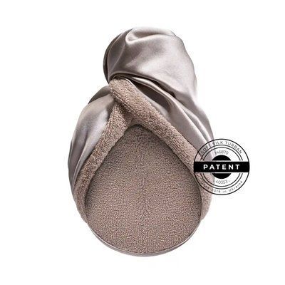 Шовковий рушник-тюрбан Mon Mou Soft Silk Turban сіро-бежевий