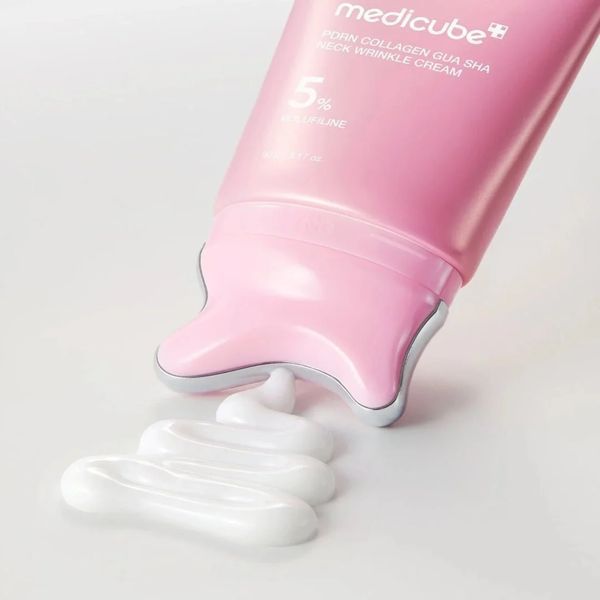 Крем для шиї та декольте проти зморшок з гуаша-аплікатором Medicube PDRN Collagen Gua Sha Neck Wrinkle Cream, 50 мл 001961 фото