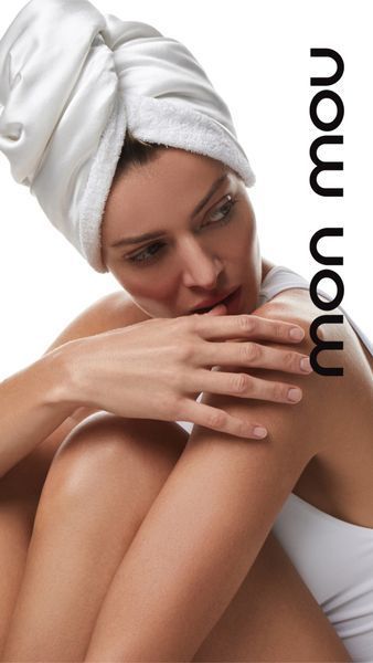 Шелковое полотенце-тюрбан Mon Mou Soft Silk Turban белый