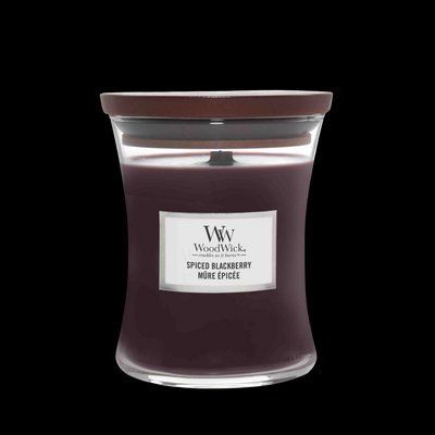 Ароматична свічка з ароматом ожини з корицею Woodwick Medium Spiced Blackberry 275g