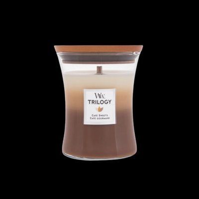 Ароматична свічка з тришаровим ароматом Woodwick Medium Trilogy Cafe Sweets 275g