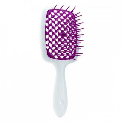 Расческа для волос Janeke Superbrush белая с фиолетовым.