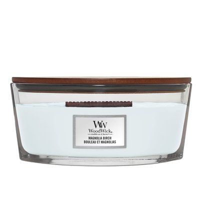Ароматическая свеча с нотами магнолии и березы Woodwick Ellipse Magnolia birch 453г