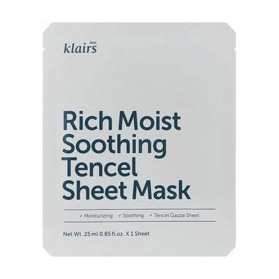 Зволожувальна тканинна маска для обличчя DEAR, KLAIRS Rich Moist Soothing Tencel Sheet Mask 1 шт