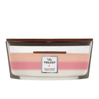 Ароматическая свеча с нежными нотами WoodWick Ellipse Trilogy Blooming Orchard 453г